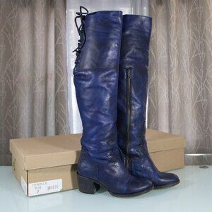 Freebird by Steven Rolls Blue OTK Corset Boot 7 - Rare